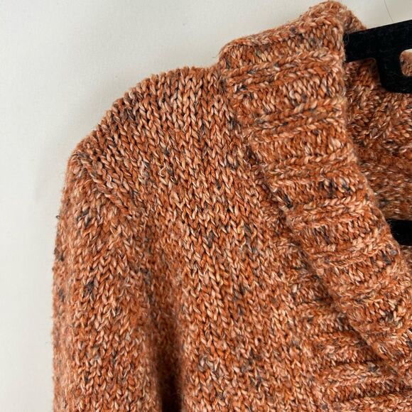 Y2K Orange Mixed Thread Cropped Collared Sweater - Picture 7 of 11